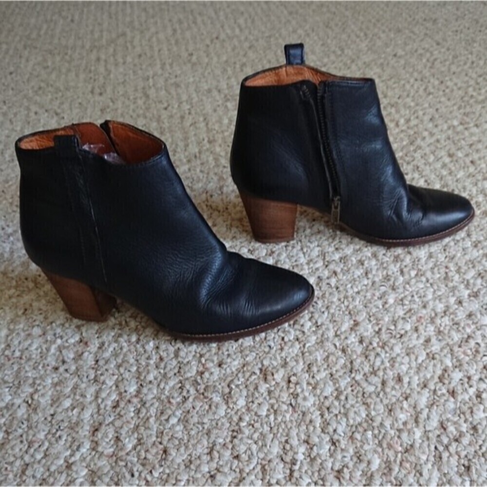 Madewell - leather the Billie boots in black size 6